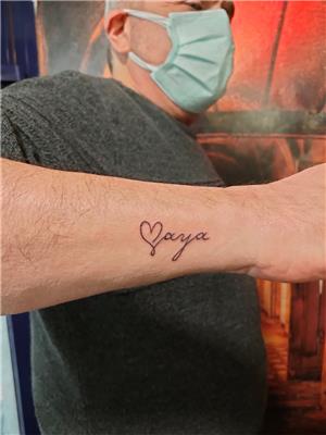 maya-isim-ve-kalp-dovmesi---name-and-heart-tattoo