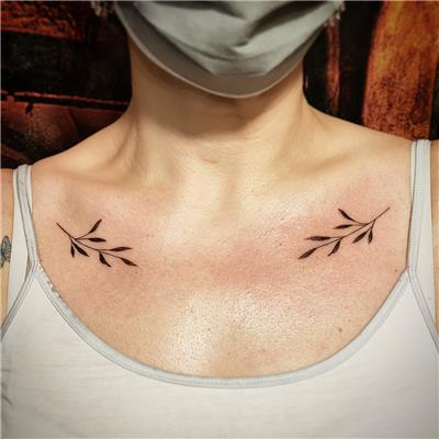 omuza-yapraklar-celenk-dovmesi---leaves-tattoos