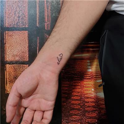 ela-ismi-ve-kalp-dovmesi---name-and-heart-tattoo