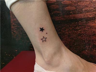 ayak-bilegine-yildiz-dovmeleri---star-tattoo-on-ankle
