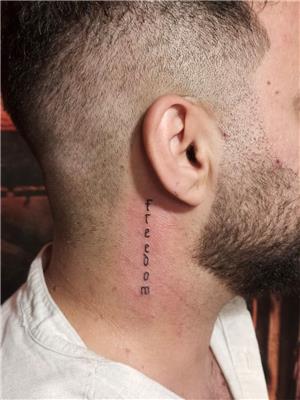 freedom-boyuna-yazi-dovmesi---freedom-neck-tattoo