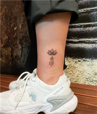 lotus-unalome-sude-gunesi-dovmesi---lotus-unalome-sun-tattoo