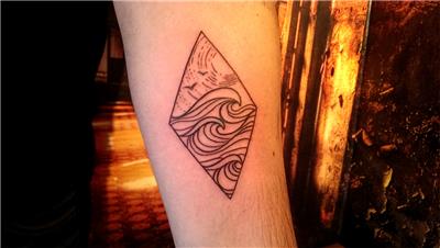 dalga-gunes-kuslar-geometrik-cerceve-icine-dovme---waves-sun-birds-line-work-tattoo