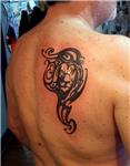 sirta-tribal-aslan-dovmesi---tribal-lion-tattoo-on-back