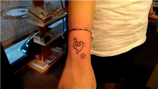 Sol ve Fa Anahtarndan Kalp Dvmesi, Pati Dvmesi / G and F key Heart Paw Tattoo