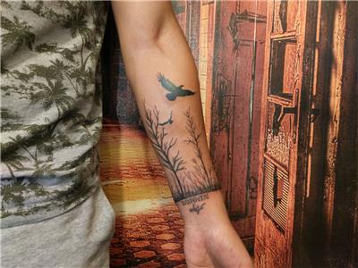 kol-uzerine-agaclar-orman-ve-kartal-dovmesi---forest-birds-trees-eagles-arm-tattoo