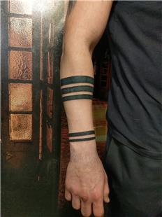Kol zerine 5 Adet Siyah Bant Dvmesi / Arm Black Band Tattoos