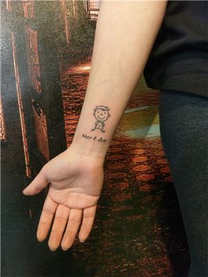 copten-cocuk-ve-isim-dovmesi---stick-boy-and-name-tattoo