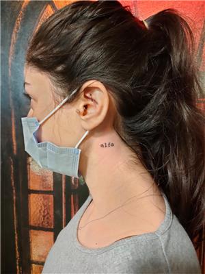 boyuna-alfa-kedi-ismi-dovmesi---alfa-tattoo-on-neck