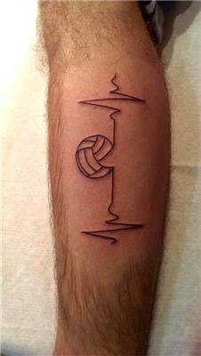 voleybol-topu-ve-kalp-ritmi-dovmesi---volleyball-and-heart-rhythm-tattoo