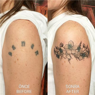 cicek-motifleri-ile-yazi-dovmesi-kapatma---tattoo-cover-up-with-flowers