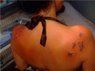 Kelebekler ve Yldzlar Dvmesi / Stars and Butterflies Tattoo