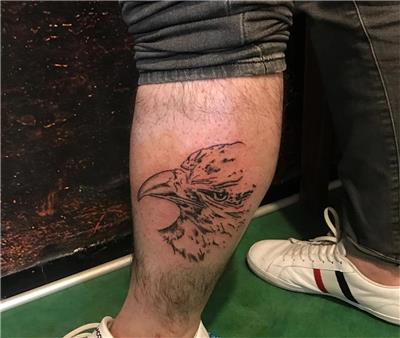 bacaga-kartal-dovmesi---eagle-tattoo-on-leg