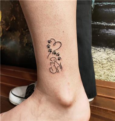 kedi-kopek-kalp-ve-patiler-dovmesi---cat-dog-heart-and-paws-tattoo
