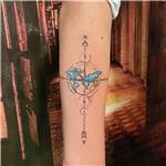 pusula-dunya-haritasi-ve-ok-dovmesi---compass-world-map-and-arrow-tattoo