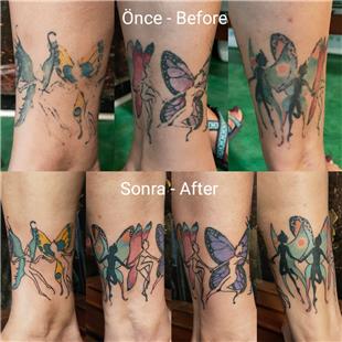 Ayak Bilei Peri Dvmeleri Yenileme almas / Anklet Fairy Tattoos Restoration
