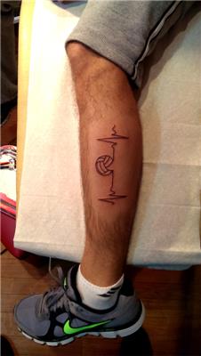 voleybol-topu-ve-kalp-ritmi-dovmesi---volleyball-and-heart-rhythm-tattoo