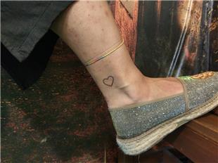 Ayak Bileine Kalp Sembol Dvmesi / Heart Symbol Tattoo