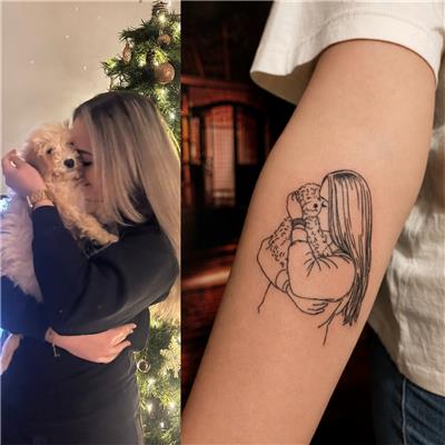 cizgisel-kiz-ve-kopek-dovmesi---girl-and-dog-tattoo