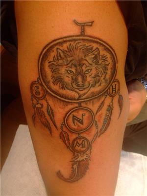 kurt-ve-dus-kapani-dovmesi---wolf-and-dream-catcher-tattoo