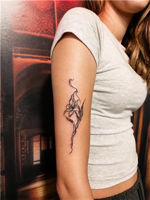 kola-cizgisel-cicek-dovmesi---line-flower-tattoo