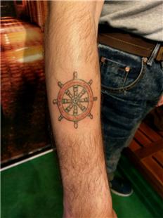 Gemi Dmeni Dvmesi Renklendirme / Ship Wheel Tattoo