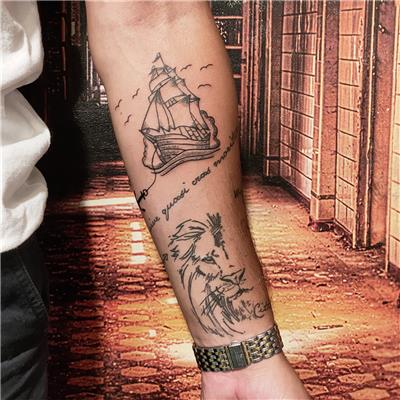 gemi-aslan-ve-yazi-dovmesi---sailboat-ship-lion-tattoo