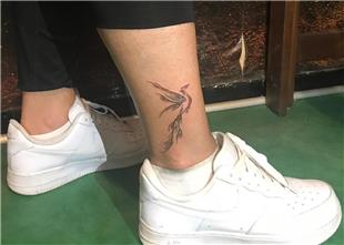 Simurg Zmrd Anka Kuu Bacak Dvmesi / Phoenix Leg Tattoo