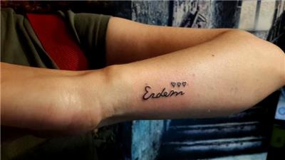 erdem-isim-ve-kalpler-dovmesi---name-and-hearts-tattoo