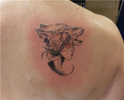 cizgisel-kurt-ve-kiz-prenses-mononoke-anime-dovmesi---princess-mononoke-wolf-and-girl-tattoo-