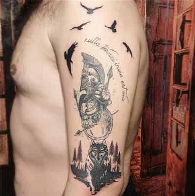 kartallar-ve-kurt-dovmesi---eagle-and-wolf-tattoo