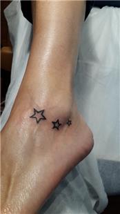 Ayak Bileine Yldzlar Dvmesi / Star Tattoos on Foot