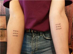 Kol zerine Aile Doum Tarihleri Dvmesi / Birth Date Tattoos