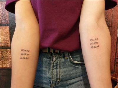kol-uzerine-aile-dogum-tarihleri-dovmesi---birth-date-tattoos