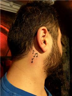 Kulak Arkasna Nota Dvmeleri / Notes Tattoo Behind the Ear