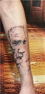 Kesik zleri Mustafa Kemal Atatrk Portresi ile Kapatma Dvmesi / Scar Cover Up Tattoo