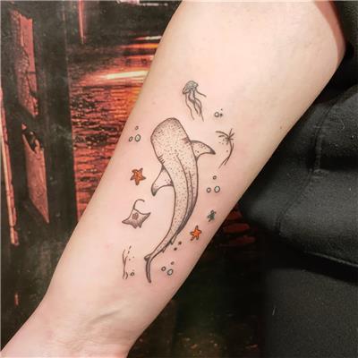 kopek-baligi-ve-deniz-canlilari-dovmesi---shark-and-sea-animals-tattoo
