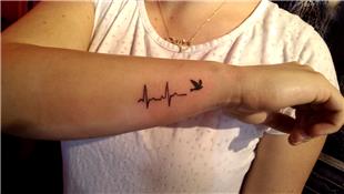Kardiyo ve Ku Dvmesi / Kalp Ritmi Cardio Bird Tattoo