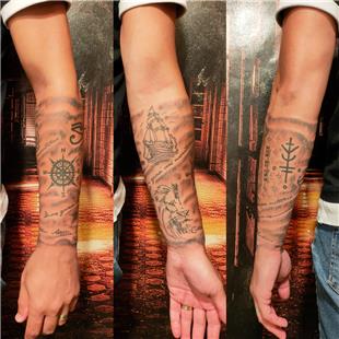 Alt Kol Kaplama Dvme / Half Arm Sleeve Tattoo