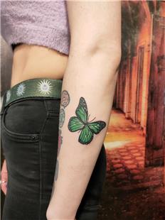 Yeil Kelebek Dvmesi / Green Butterfly Tattoo