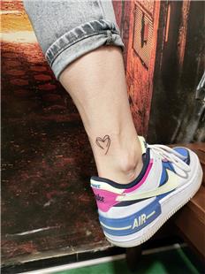 Ayak Bileine izgisel Kalp Dvmesi / Heart Tattoo on Ankle