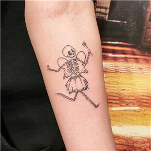 Mutlu skelet Peri Dvmesi / Happy Skeleton Fairy Tattoo