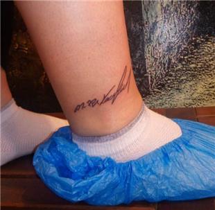 Ayak Bileine mza Dvmesi / Signature Tattoo