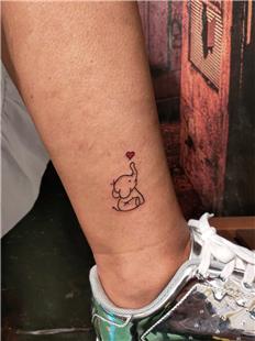 Fil ve Kalp Dvmesi / Elephant and Heart Tattoo