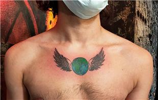 Kanatlar ve Dnya Dvmesi / Wings and Earth Tattoo