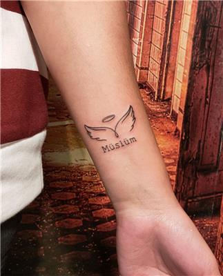 muslum-ismi-ve-melek-kanat-dovmesi---name-and-angel-wings-tattoo