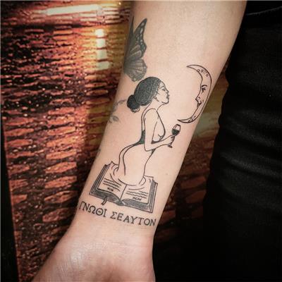 yunanca-yazi-kitap-kiz-sarap-ve-ay-dovmeleri---greek-work-book-girl-wine-and-moon-tattoo