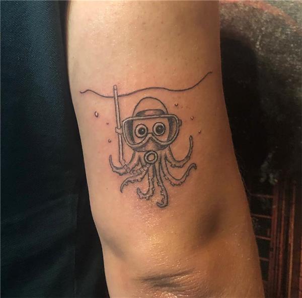 Dalgıç Ahtapot Dövmesi / Diver Octopus Tattoo Dövme Çalışmalarımız