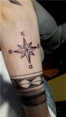 pusula-yildiz-ve-harfler-dovmesi---compass-star-and-letters-tattoo