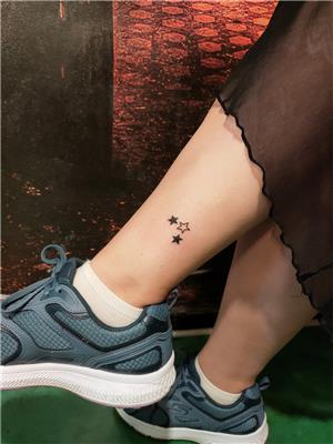 ayak-bilegine-yildizlar-dovmesi---star-tattoos-on-ankle